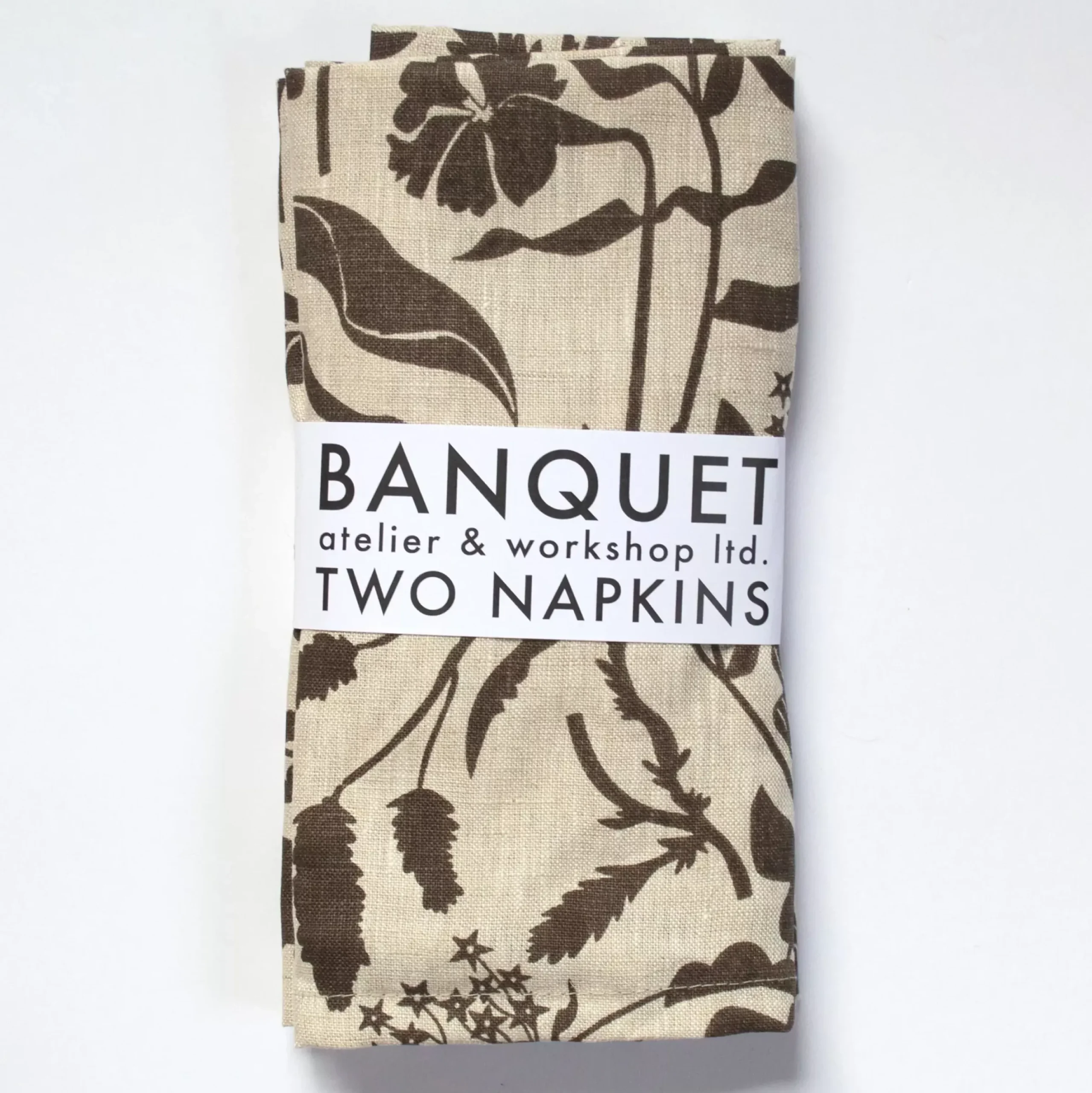 Sale A Pair Of Chocolate Wildflowers Linen Napkins Napkins
