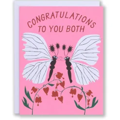 Store A Pair Of Kissing Moths Congratulations Card Congratulations & Wedding