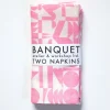 Flash Sale A Pair Of Soft Pink Geometrics Linen Napkins Napkins