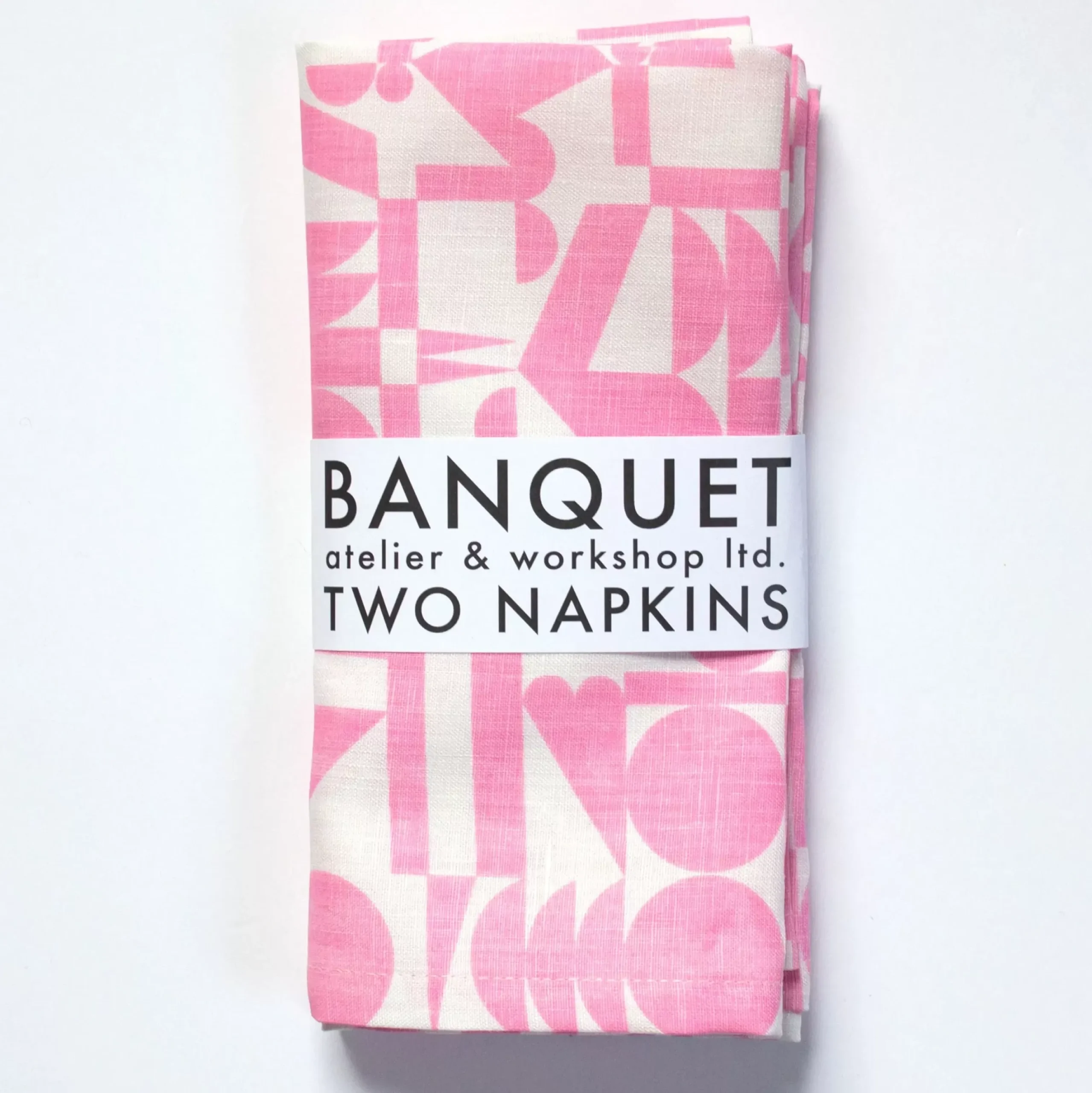 Flash Sale A Pair Of Soft Pink Geometrics Linen Napkins Napkins