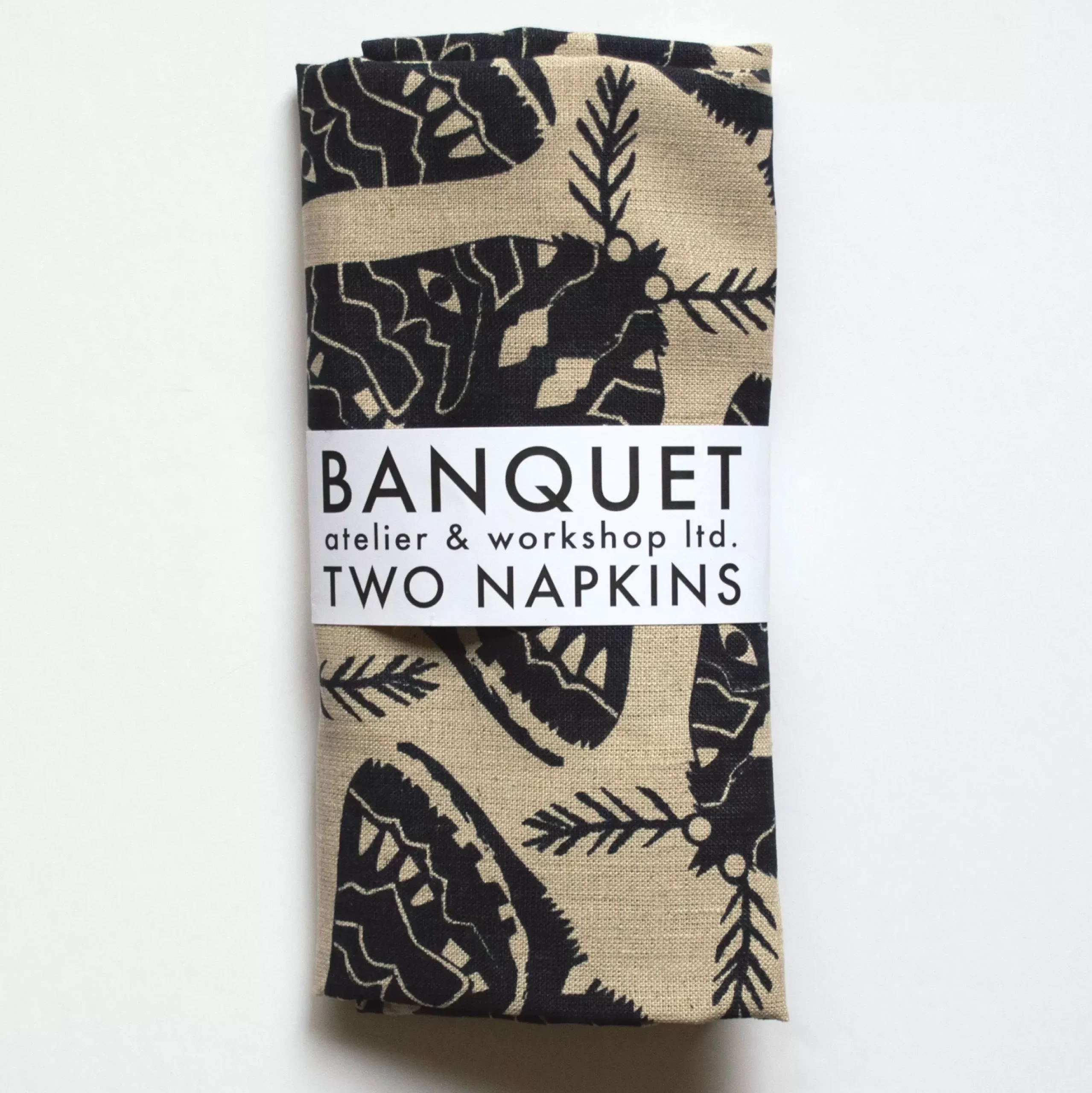Online Black Moths Napkins Yardage