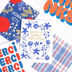 New Bonne Fete Birthday Floral Note Card Birthday