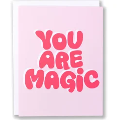 Flash Sale Bubble Letter You Are Magic Note Card Humour & Love