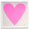Fashion Cool Pastel Neon Pink Heart Screeprint Square