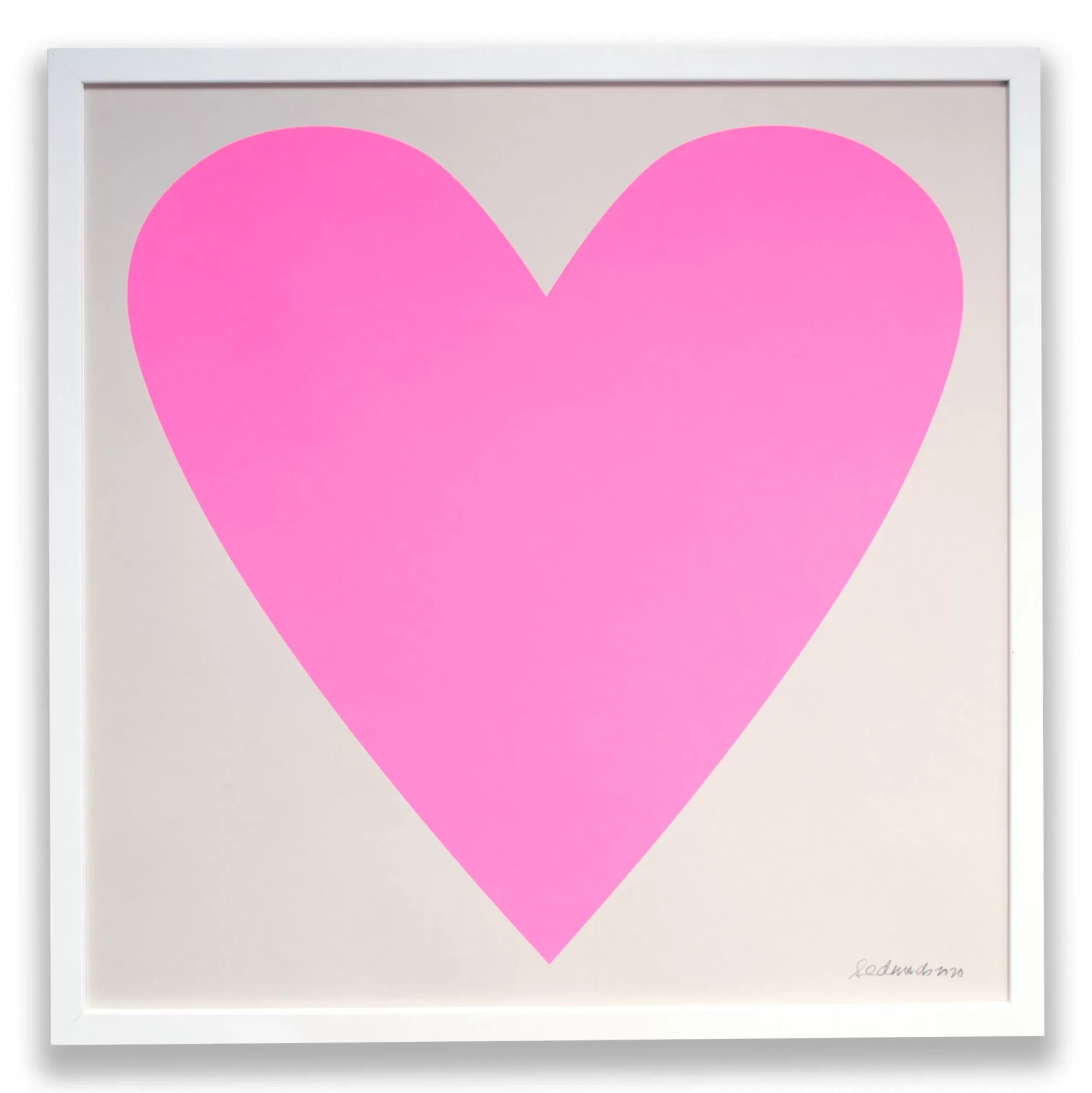 Fashion Cool Pastel Neon Pink Heart Screeprint Square