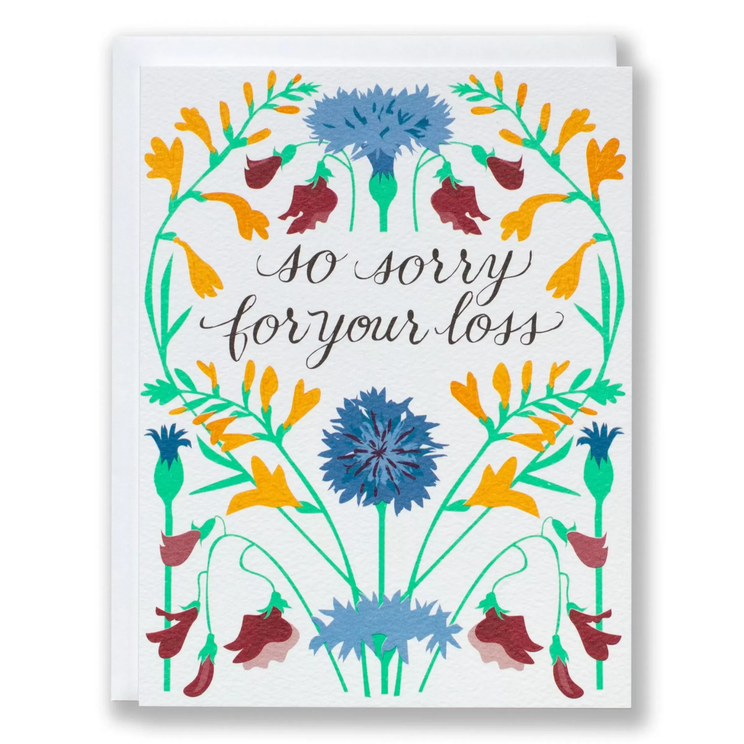 Fashion Double Vision Floral Condolence Card Sympathy