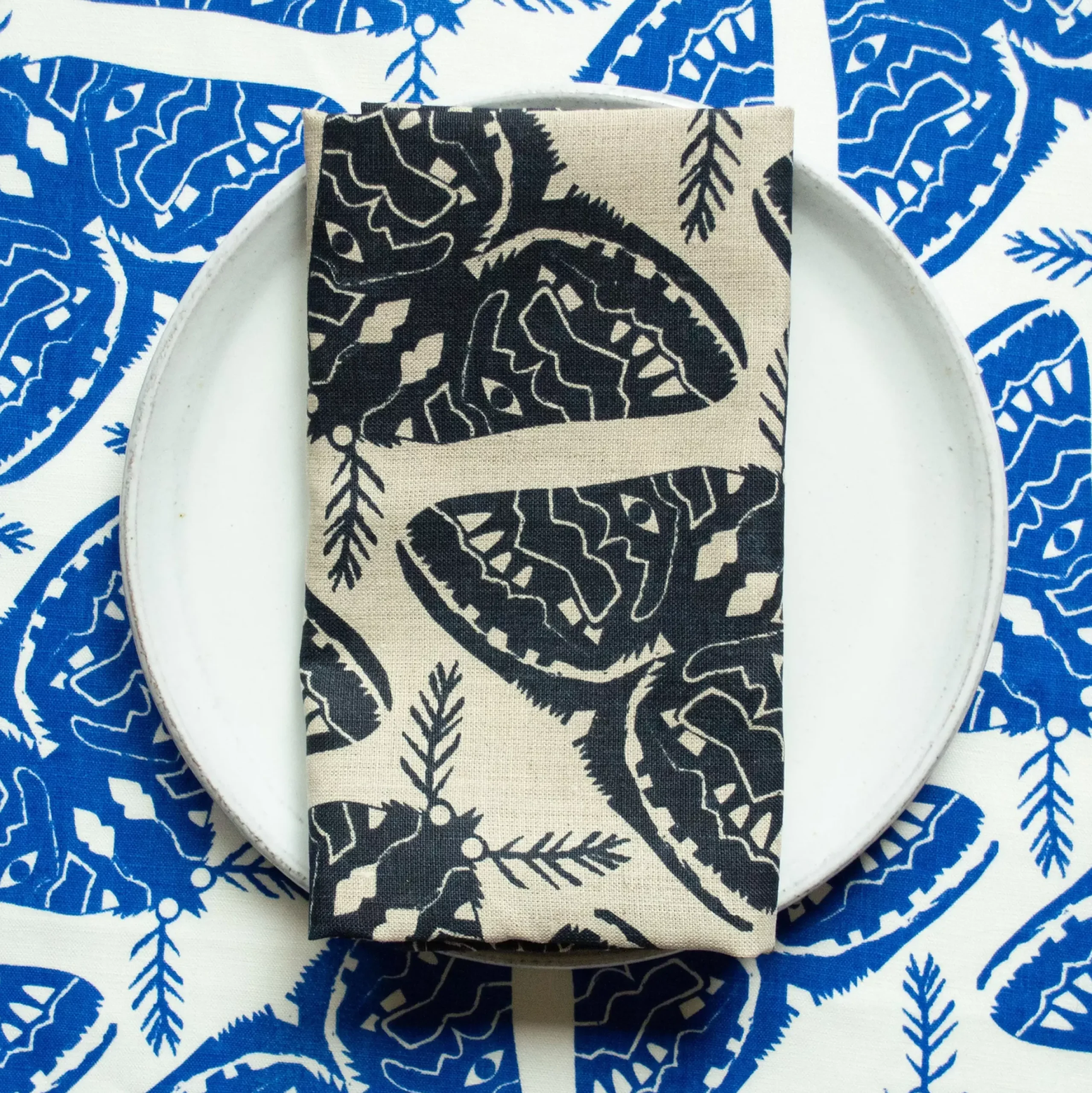 Online Electric Blue Moths Napkins Yardage