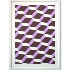 Flash Sale Geometrics Chocolate And Lilac Signed Screen Print Large