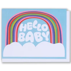 Flash Sale Hello Baby Rainbow And Clouds Card Baby