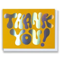 Fashion Hologram Foil Thank You Card Metallic Foils