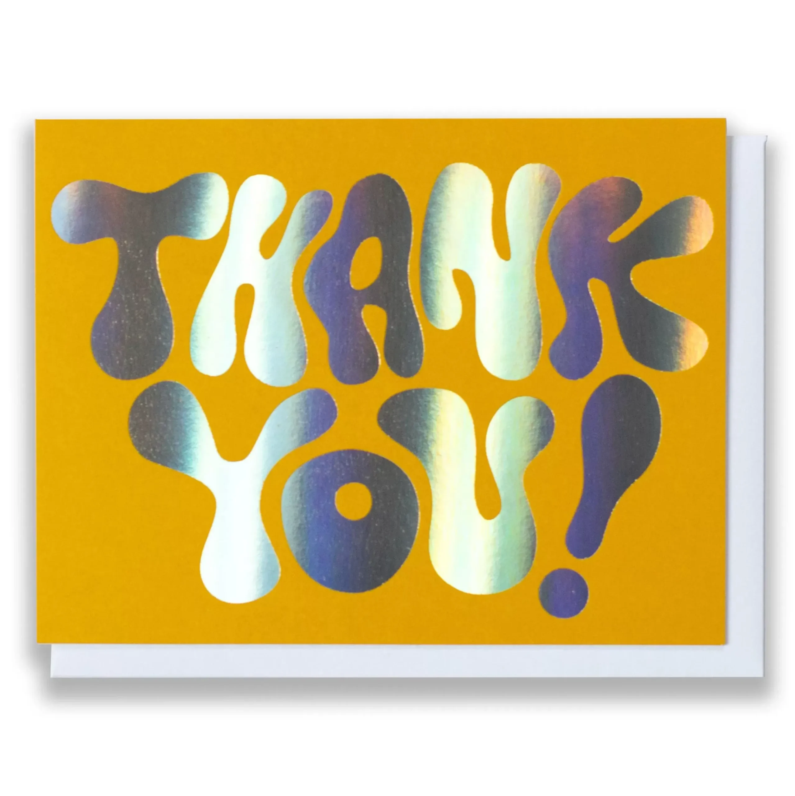 Fashion Hologram Foil Thank You Card Metallic Foils