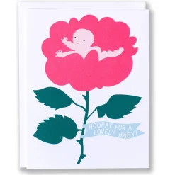 Fashion Hooray For A Lovely Baby Bloom Note Card Baby