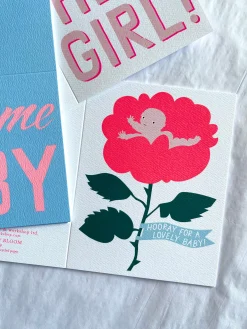 Fashion Hooray For A Lovely Baby Bloom Note Card Baby