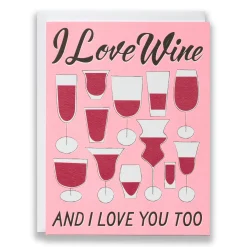 Best I Love Wine Note Card Valentines