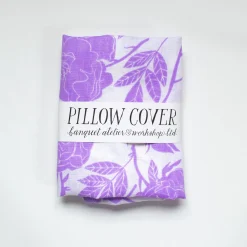 Fashion Lilac Wild Roses Linen Pillow Cover Pillows