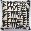 Flash Sale Navy Triangles All-Linen Screen Printed Pillow Cover Pillows