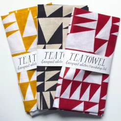 Flash Sale Navy Triangles All-Linen Screen Printed Pillow Cover Pillows