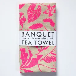 Best Neon Pink Wildflowers Linen Tea Towel Tea Towels