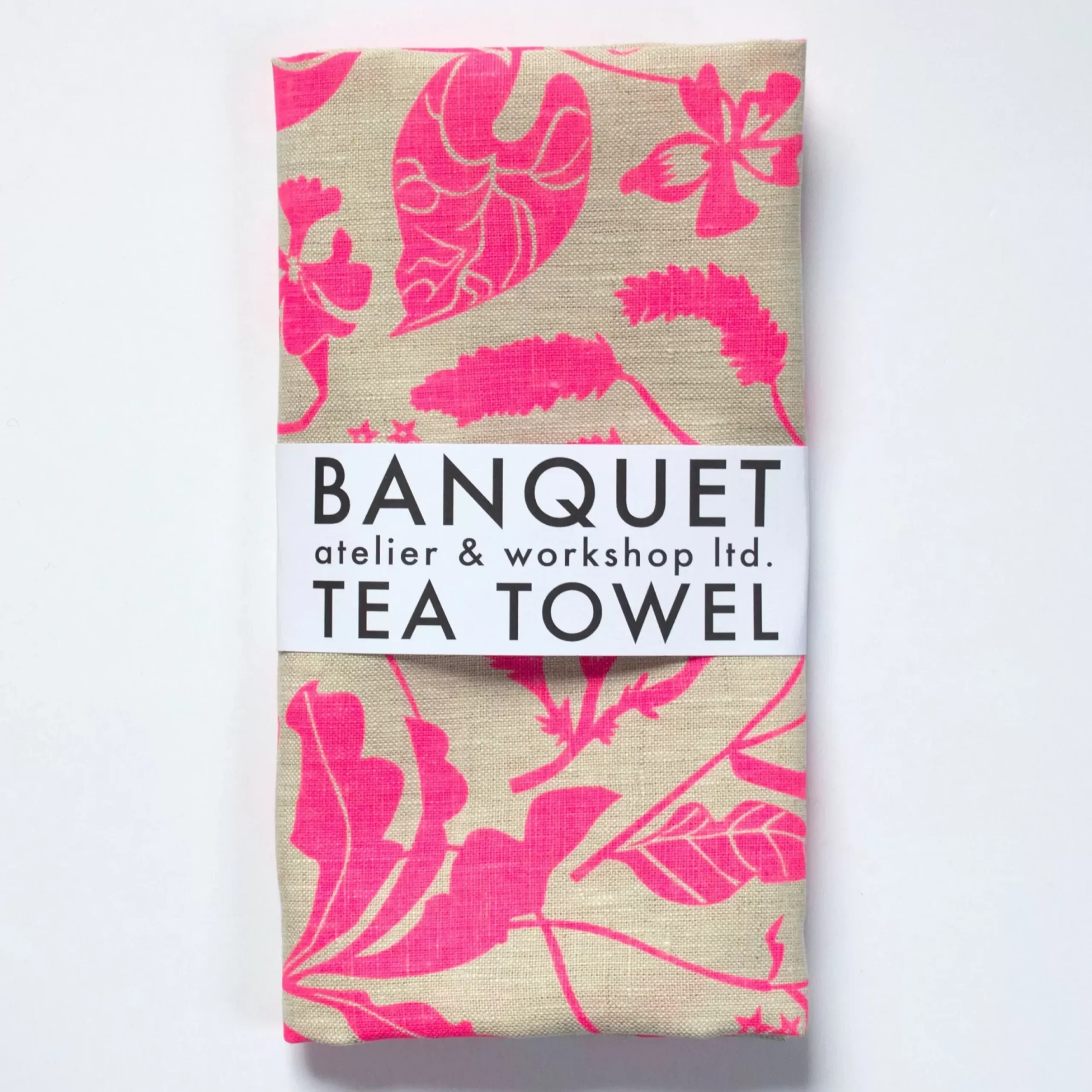 Best Neon Pink Wildflowers Linen Tea Towel Tea Towels