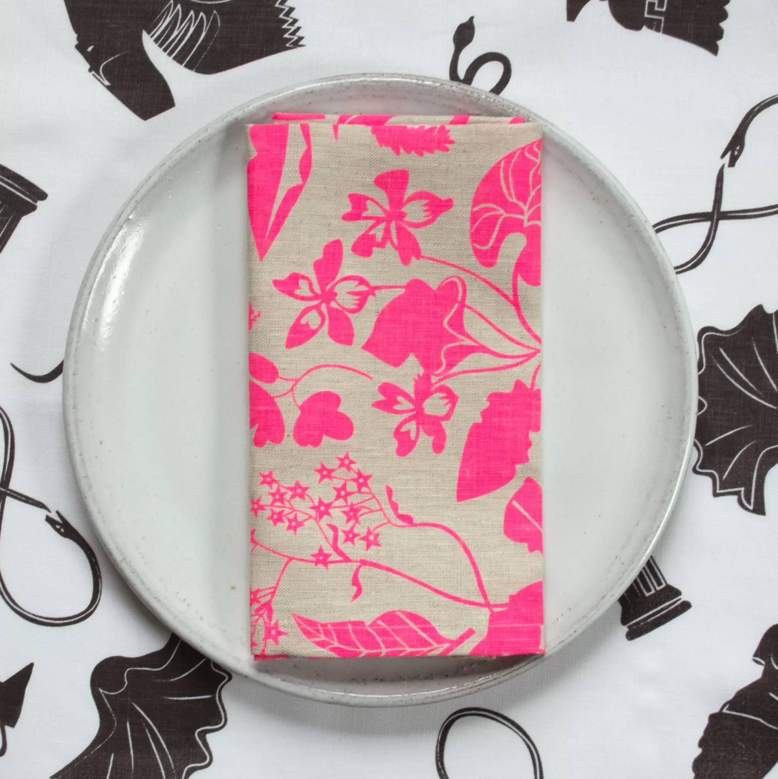 Best Neon Pink Wildflowers Linen Tea Towel Tea Towels
