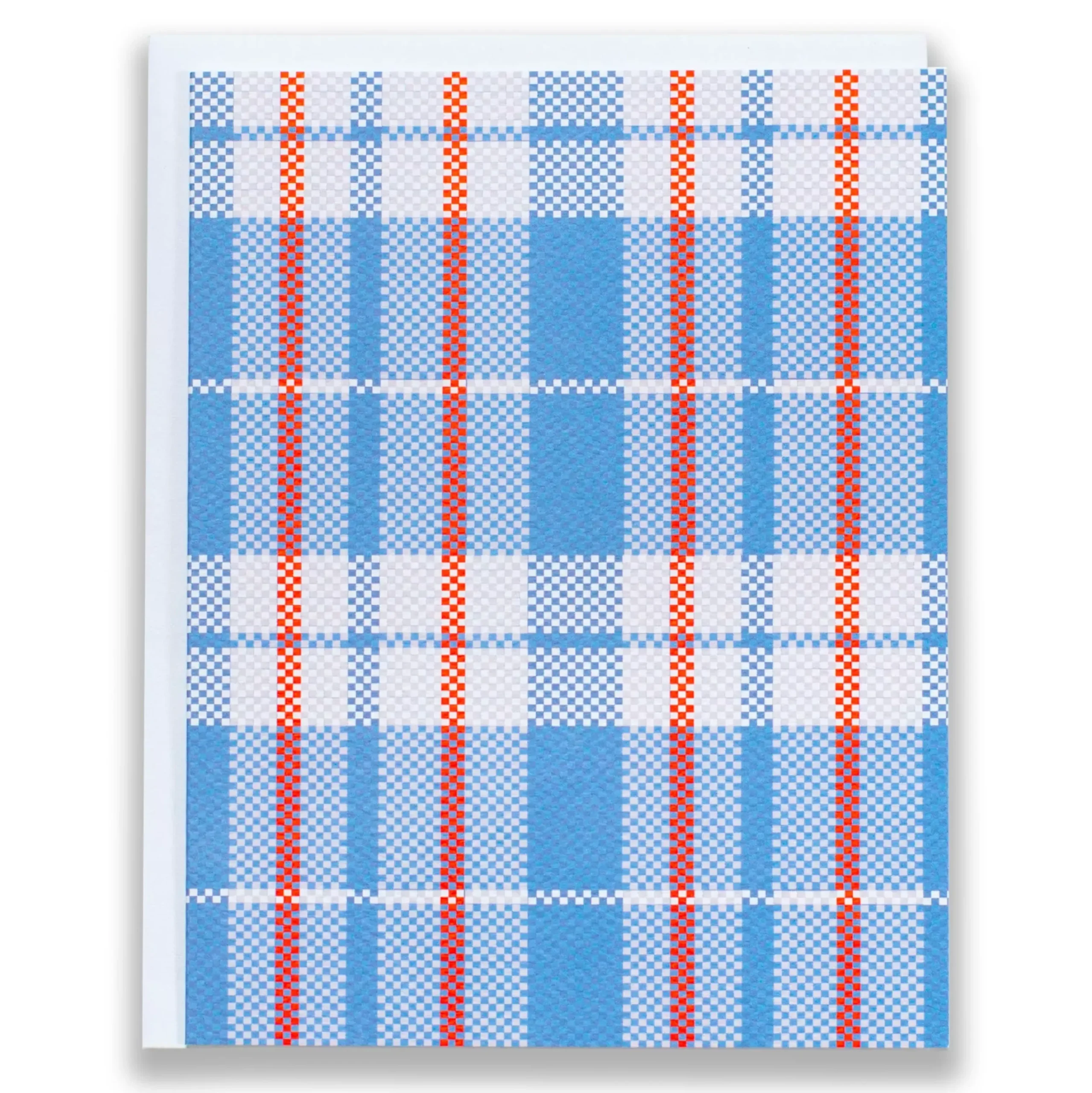 New Red And Blue Plaid Shopping Bag Note Card Image Only (All Occasion)