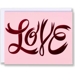 Online Red Foil Love Card Thank You
