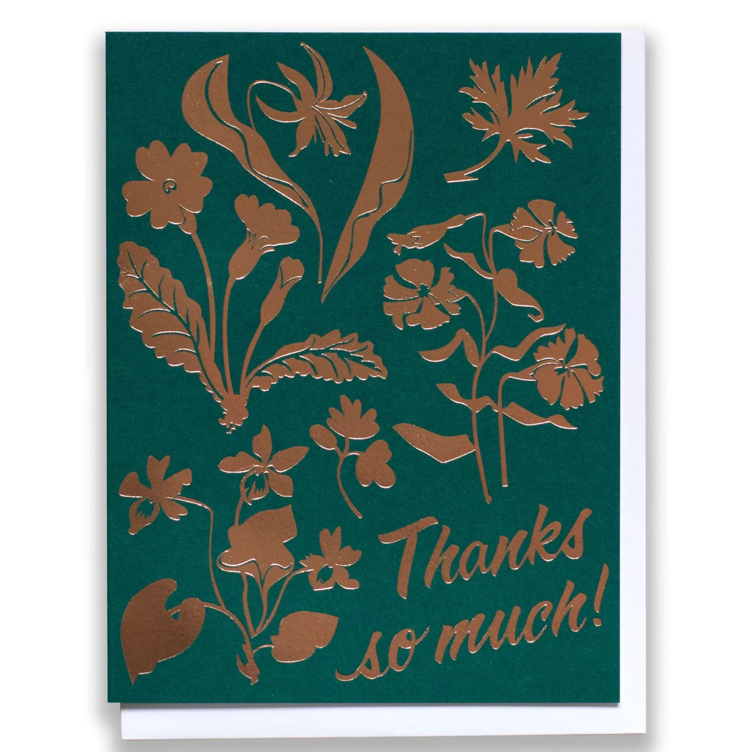 Hot Thanks Wildflowers Rose Gold Foil Note Card Metallic Foils