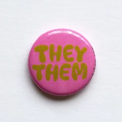 Cheap They/Them Pronoun 1" Button Pins & Buttons