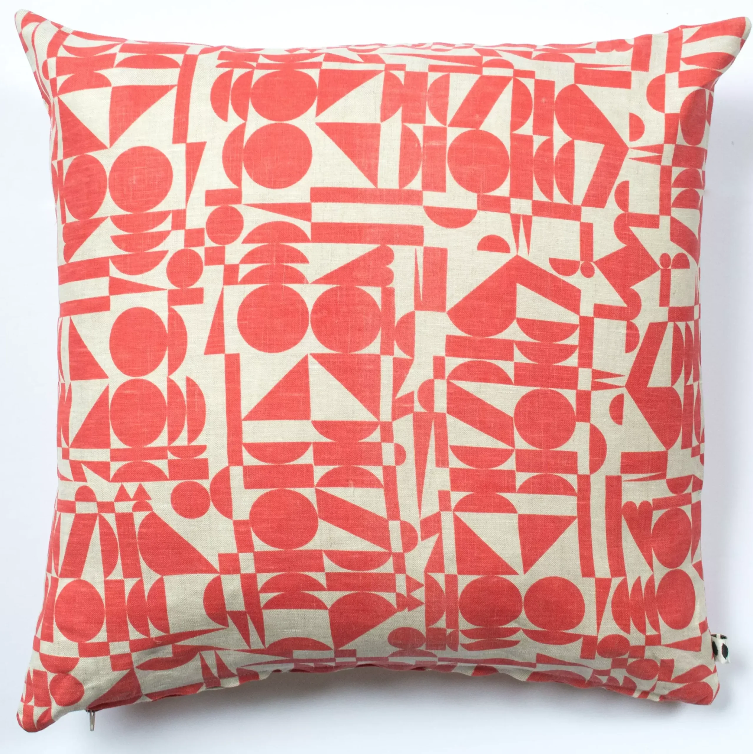 Cheap Tomato Soup Geometrics Screenprinted 100% Linen Pillow Cover Yardage