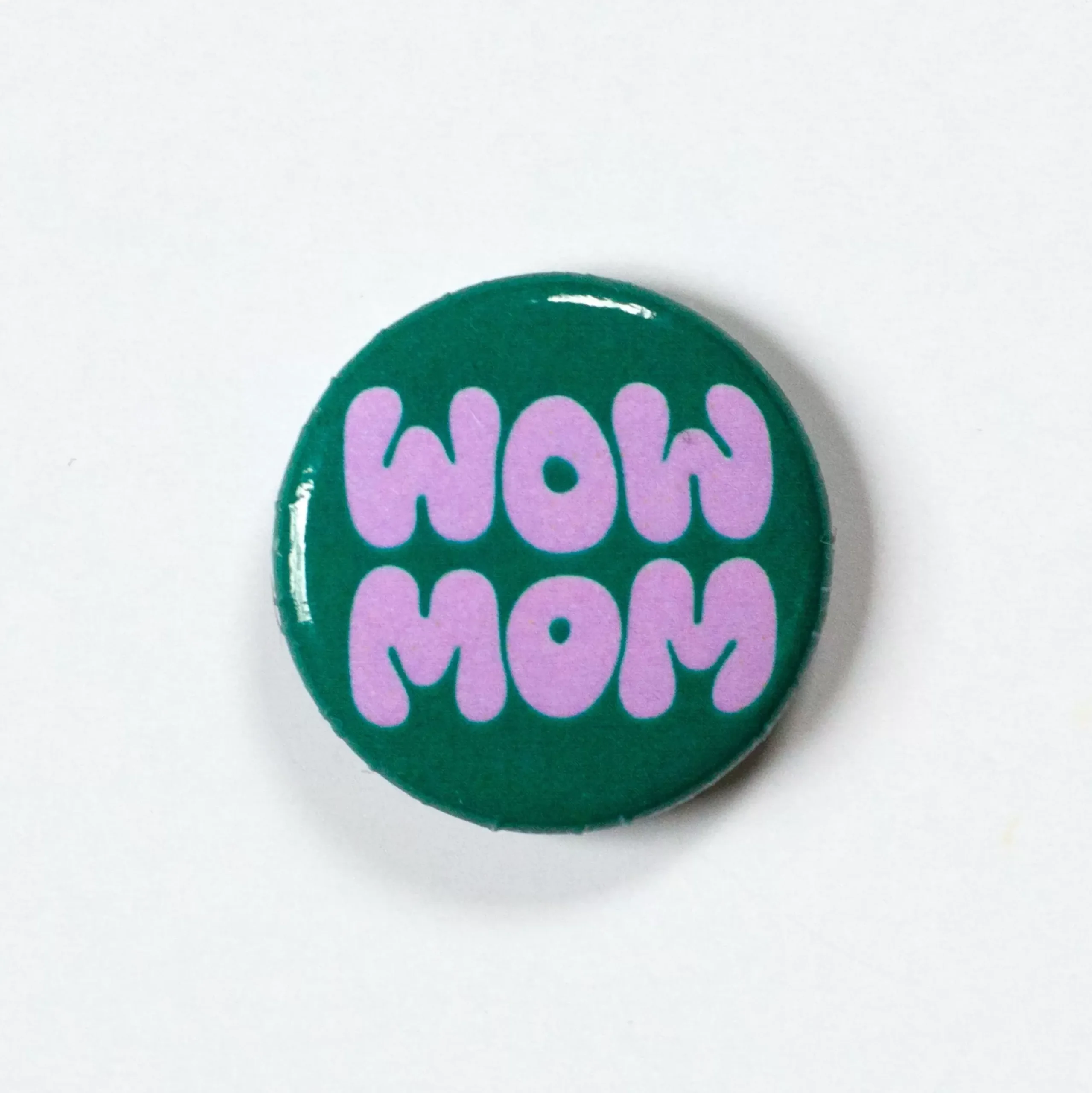 Shop Wow Mom - Purple On Green - 1" Button Dad & Mom